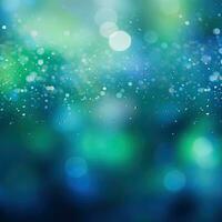 Shining abstract blue green background with bokeh effect photo