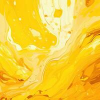 Simple abstract yellow background, splashes of paint, brush strokes photo