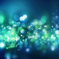 Shining abstract blue green background with bokeh effect photo