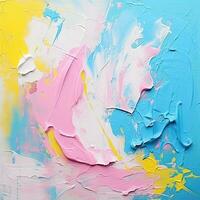 Acrylic pink and blue background, splashes, brush strokes photo