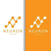 Neuron Logo, Neuron Nerve or Seaweed Vector Abstract Molecule Design, Template Illustration