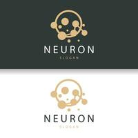 Neuron Logo, Neuron Nerve or Seaweed Vector Abstract Molecule Design, Template Illustration