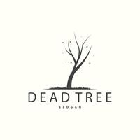 Dry Tree Logo, Dead Tree Plant Design Vector Silhouette Illustration Template