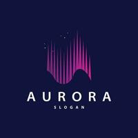 Aurora Light Wave Sky View Logo, Simple Abstract Templet Illustration Design vector