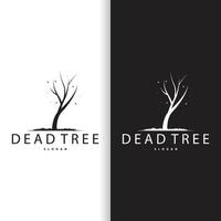 Dry Tree Logo, Dead Tree Plant Design Vector Silhouette Illustration Template