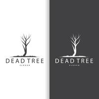 Dry Tree Logo, Dead Tree Plant Design Vector Silhouette Illustration Template