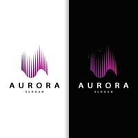 Aurora Light Wave Sky View Logo, Simple Abstract Templet Illustration Design vector