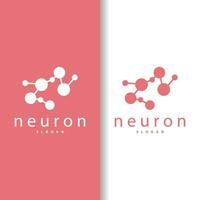 Neuron Logo, Neuron Nerve or Seaweed Vector Abstract Molecule Design, Template Illustration