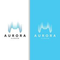 Aurora Light Wave Sky View Logo, Simple Abstract Templet Illustration Design vector