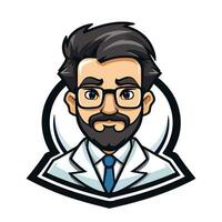 a mascot logo of a scientist vector