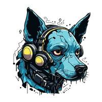 dog cyberpunk vector