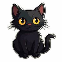 Clásico Víspera de Todos los Santos negro gato vector