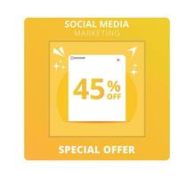 45 percent off Sale. Special offer symbol. Save 45 percentages. Vector illustration