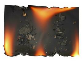 fire paper isolated on white background photo