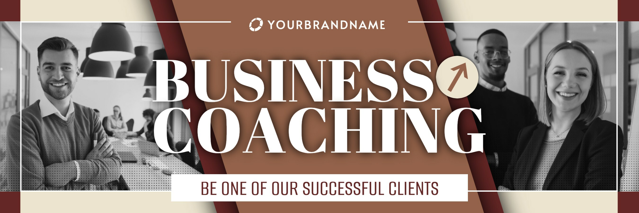 Modern Business Classic Brown Magenta Season for Business Coach Twitter Header