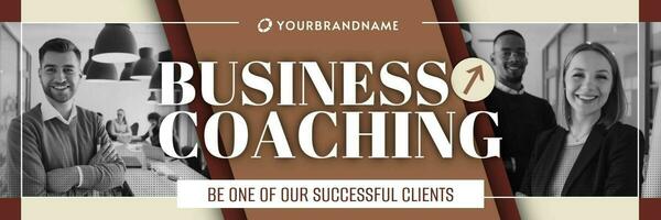 Modern Business Classic Brown Magenta Season for Business Coach Twitter Header template