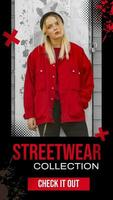 Streetwear Collection Retro Pixel Black Red for Instagram Story template