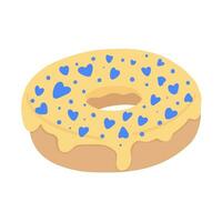 Cartoon colorful tasty donut isolated on white background vector