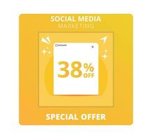 38 percent off Sale. Special offer symbol. Save 38 percentages. Vector illustration