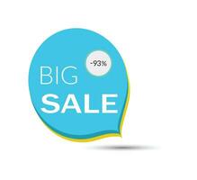 Up to 93 percent off price discount big sale banner. vector