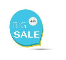 Up to 86 percent off price discount big sale banner. vector