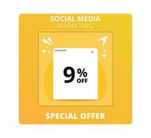 9 percent off Sale. Special offer symbol. Save 9 percentages. Vector illustration