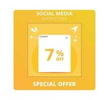 7 percent off Sale. Special offer symbol. Save 7 percentages. Vector illustration