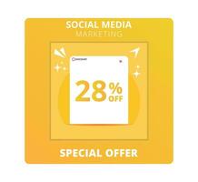 28 percent off Sale. Special offer symbol. Save 28 percentages. Vector illustration