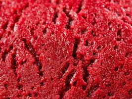 red sponge cake on a white background photo