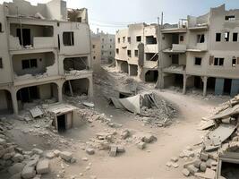 ruins of a abandoned house in the middle of the desert photo