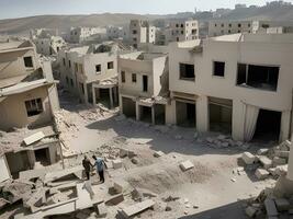 ruins of a abandoned house in the middle of the desert photo