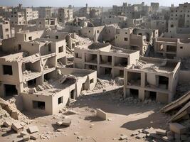 ruins of a abandoned house in the middle of the desert photo