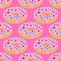 Seamless pattern with glazed donuts vector