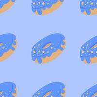 Seamless pattern with glazed donuts vector