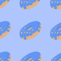 Seamless pattern with glazed donuts vector