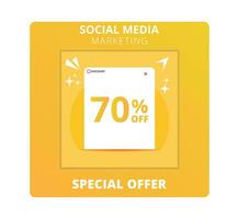 70 percent off Sale. Special offer symbol. Save 70 percentages. Vector illustration