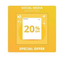 20 percent off Sale. Special offer symbol. Save 20 percentages. Vector illustration