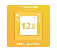 12 percent off Sale. Special offer symbol. Save 12 percentages. Vector illustration