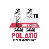 noviembre 11, Polonia independencia día. contento independencia día de Polonia vector