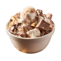 Chocolate vanilla Ice-cream isolated on png background