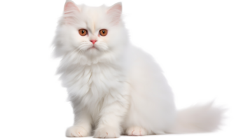 White cat isolated on png background