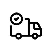 Finished Delivery icon in trendy outline style isolated on white background. Finished Delivery silhouette symbol for your website design, logo, app, UI. Vector illustration, EPS10.