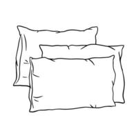 Pillows outline icon. Vector doodle sketch isolated on white background