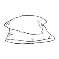 Pillows outline icon. Vector doodle sketch isolated on white background