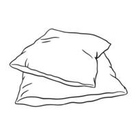 Pillows outline icon. Vector doodle sketch isolated on white background