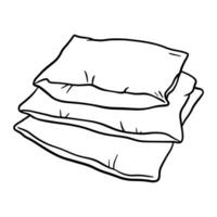 Pillows outline icon. Vector doodle sketch isolated on white background