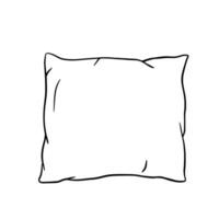 Pillow outline icon. Vector doodle sketch isolated on white background