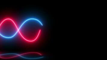 3d animation abstract background with glowing neon wavy lines. Minimalist wallpaper. 4k video