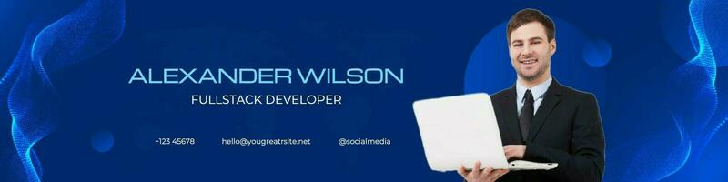 blue modern gradient linkedin banner template