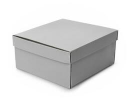 Kraft cardboard box on a white background, moke up photo